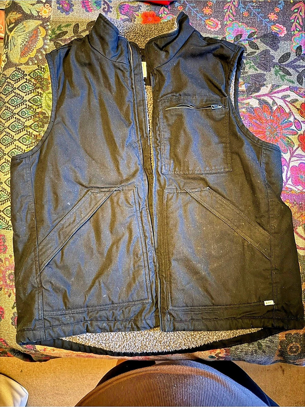 Lee Workwear Men's Sherpa Lined Black & Gray Vest Medium